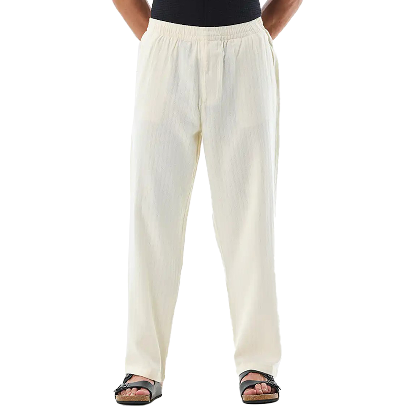Men's Cotton And Linen Jacquard Casual Trousers MTA2879G8P