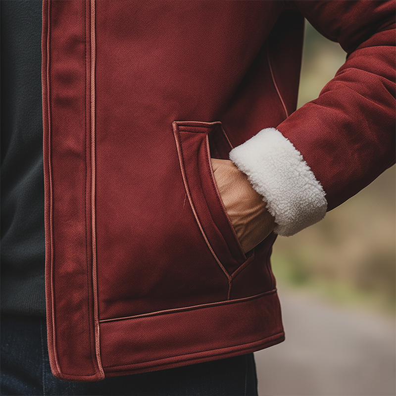 Men's Winter Retro Faux Suede Collar Zipper Jacket MTA1711K0P