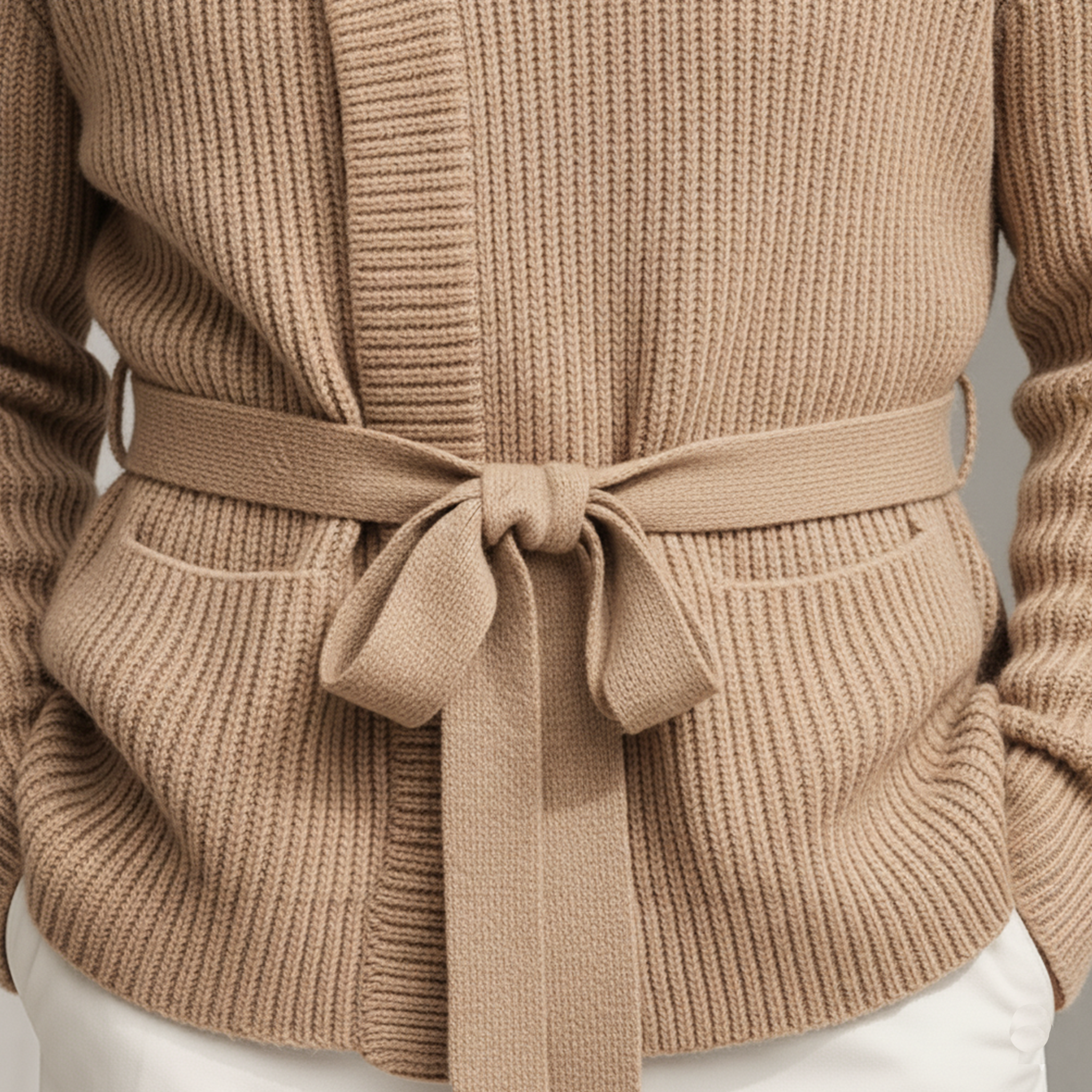 Men's Classic Retro Diagonal Placket Belted Knit Cardigan MTA0729K0K