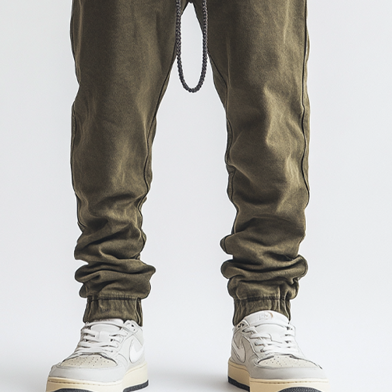 Men's Retro Washed Elastic Waist Cotton Jogger Pants MTA2605K4X