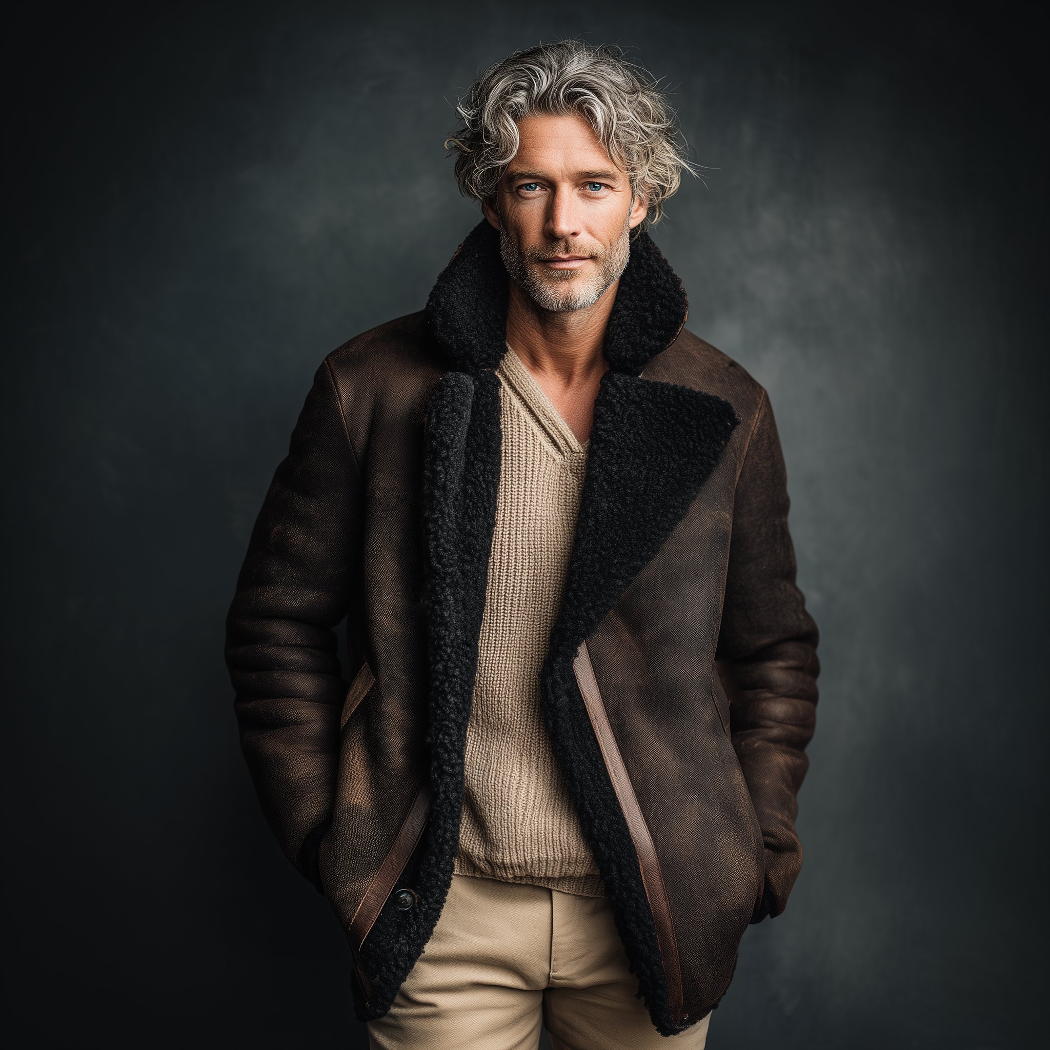 Men's Classic Fashion Fleece Collar Button-Up Faux Suede Jacket MTA0157K9K