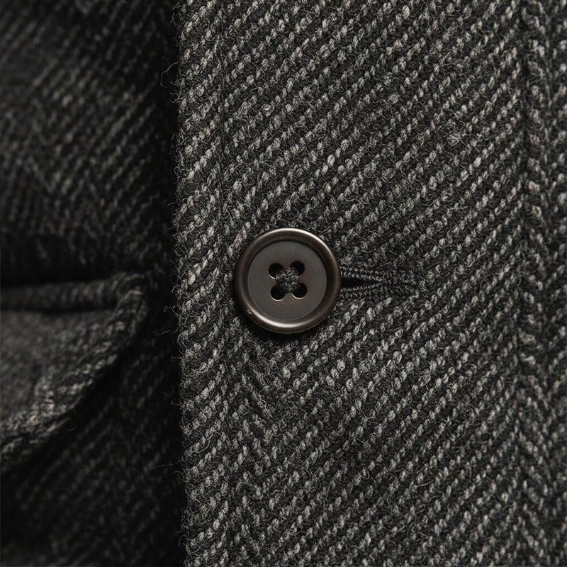 Men's Retro Twill Faux Wool Fleece Lined Overcoat MTA2892J9P