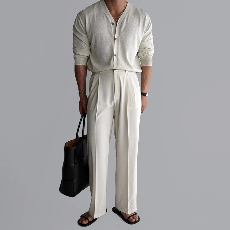 Men's Fashion Solid Color Straight Suit Pants MTA1616E7Z