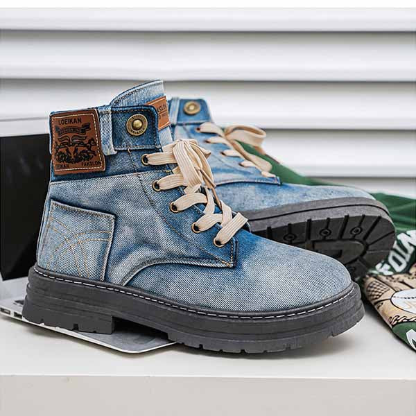 MEN'S TRENDY DENIM STYLE HIGH-TOP BOOTS MTA1880G8I