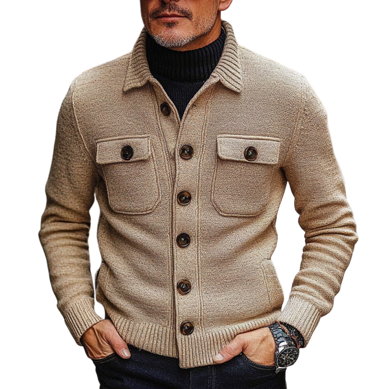Men's Vintage Knit Lapel Cardigan MTA2648H1X