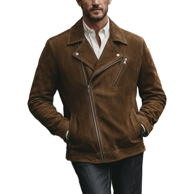 Men's Winter Vintage Faux Suede Zip-Up Jacket MTA1562J8P