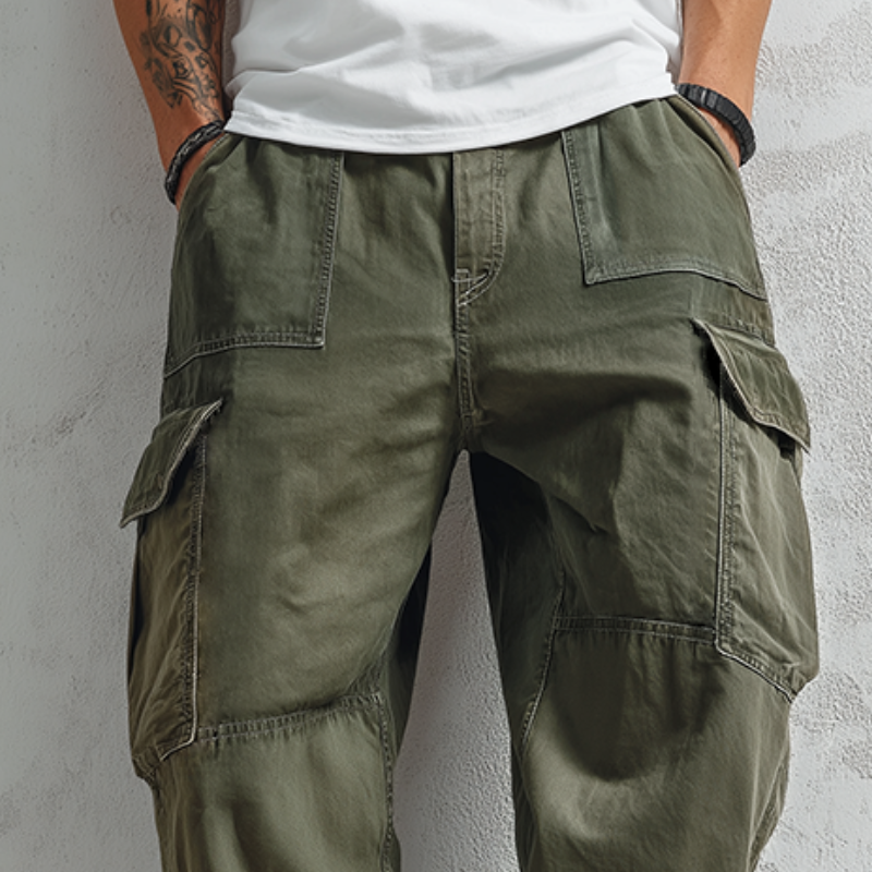 Men's Retro Casual Cotton Washed Cargo Pants MTA3085J7TO