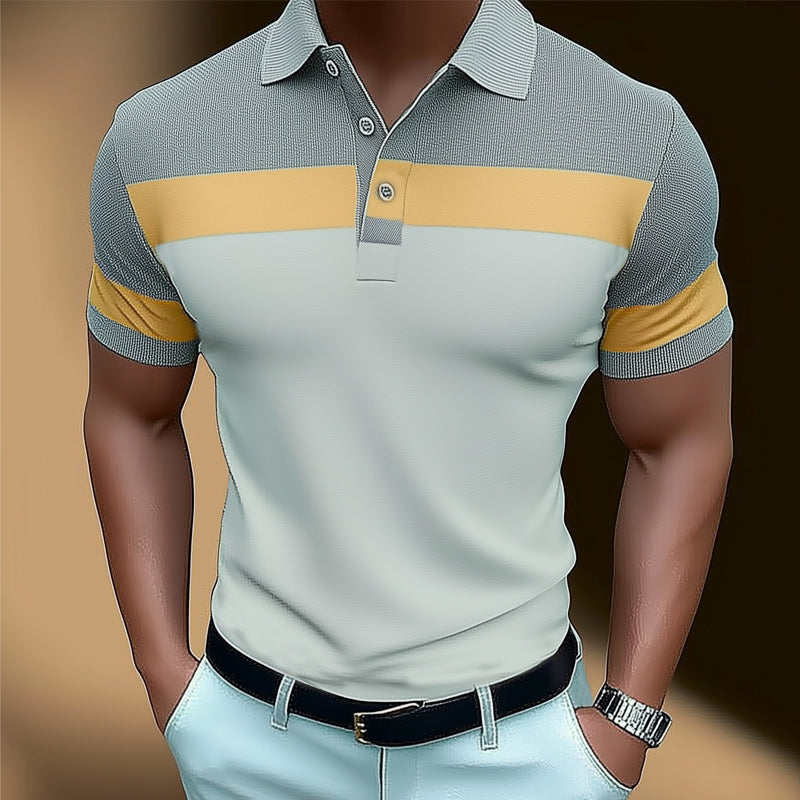 Men's Summer Business Color Blocked Polo Shirt MTA2781D0U