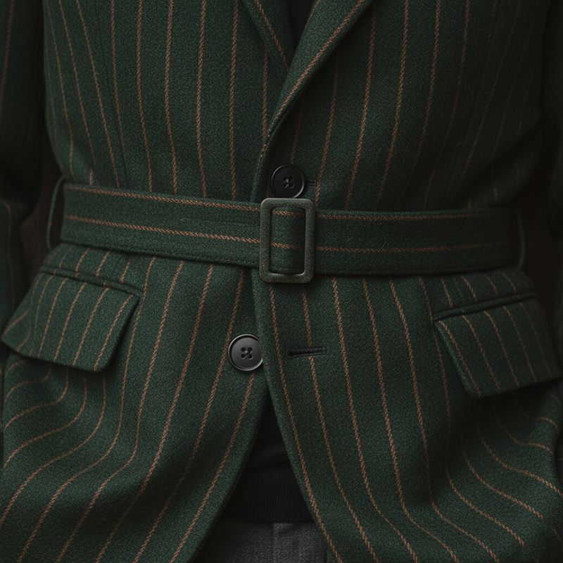 Men's Winter Fashion Plush Collar Striped Faux Wool Coat MTA3053I1P