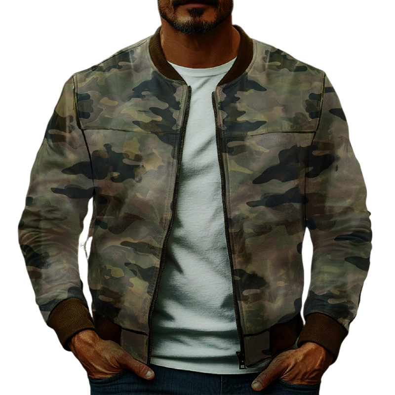 Casual Camouflage Baseball skinnjakke for menn 26324545F