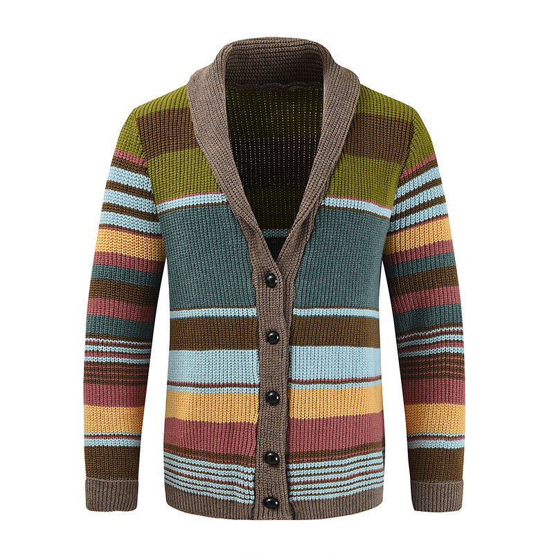 Herren Color block Revers Pullover Jacke 02918584X