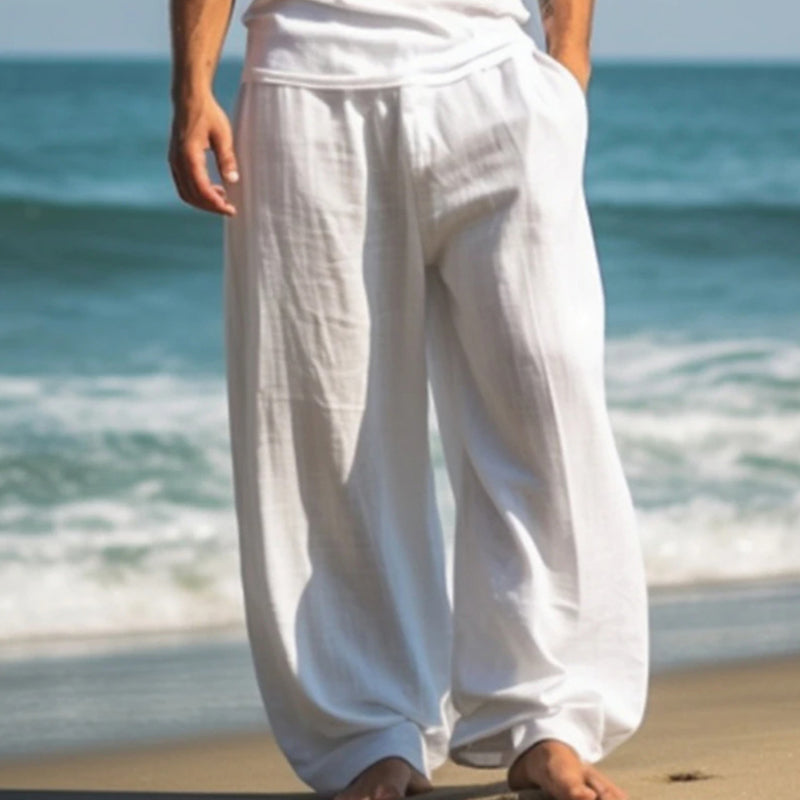 Men's Outdoor Casual Beach Solid Color Pants 64358226X