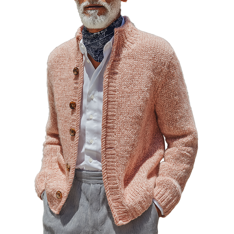 Men's Winter Fashion Cotton Knitted Stand Collar Cardigan MTA2047J4P