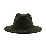 Men's British Style Double-sided Color Matching Leopard Print Flat Brim Hat 75953531U