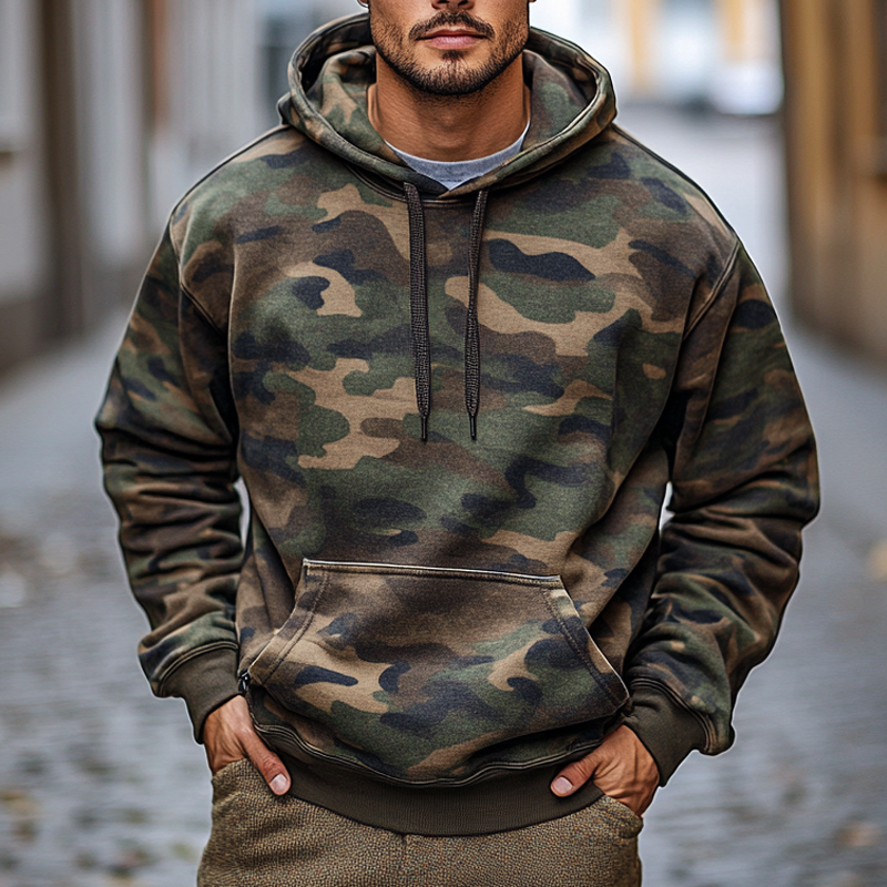 Men's Casual Loose Camouflage Print Hoodie MTA0820I9X