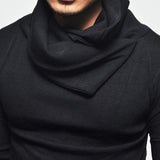 Men's Casual Turtleneck Long Sleeve Irregular Hem T-Shirt 84115926M