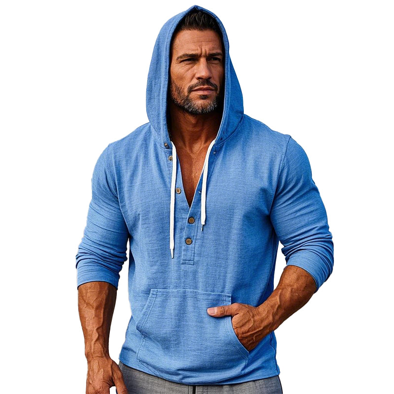 Men's Casual Solid Color Pullover Hoodie 62729062X