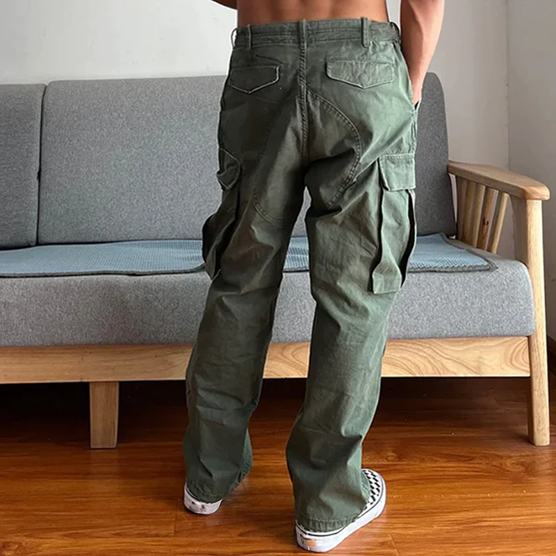 【Envío en 24 horas】Pantalones cargo paracaidistas resistentes al desgaste con bolsillos grandes y sueltos para hombre 35879567Z