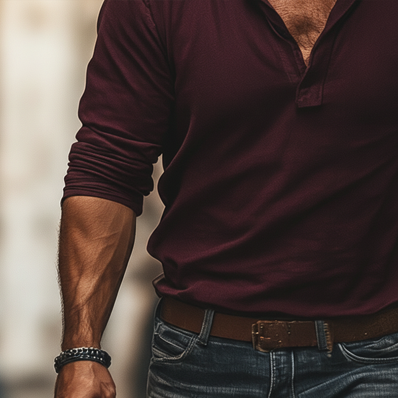 Men's Retro Solid Color Cotton Polo Shirt MTA2500K9P