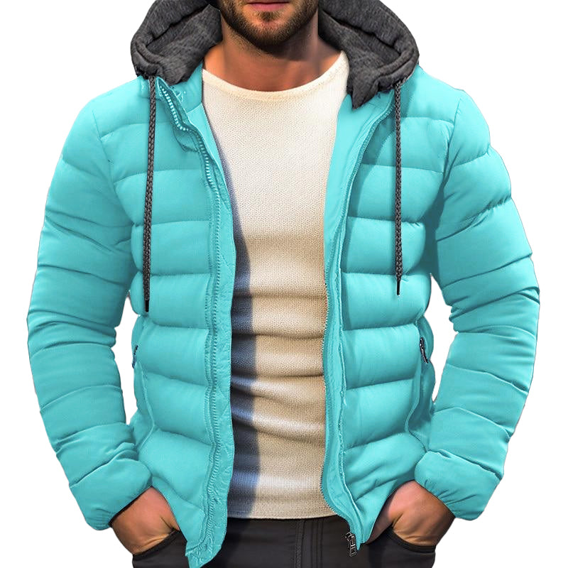 Men's Casual Hooded Long Sleeve Zipper Padded Jacket 03445570M