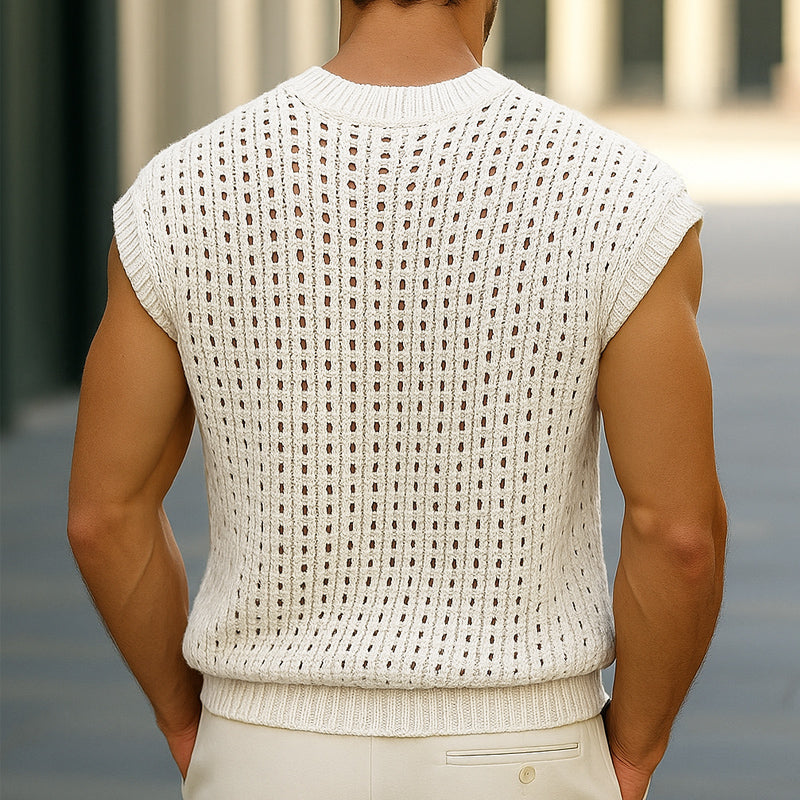 Men's Summer Basic Solid Color Breathable Mesh Tank Top MTA0803E7U