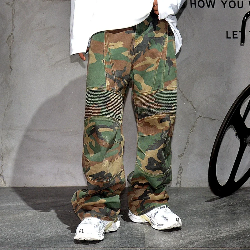 Men's Stylish Camouflage Heavy Duty Straight Cargo Pants 09198215Z