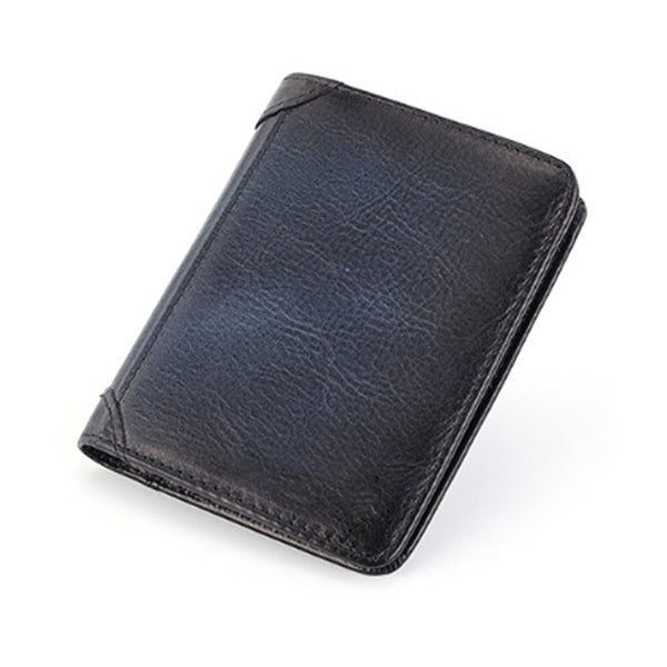 Men's Ultra-thin First Layer Cowhide Trifold Short Wallet 98610761U