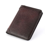 Men's Ultra-thin First Layer Cowhide Trifold Short Wallet 98610761U