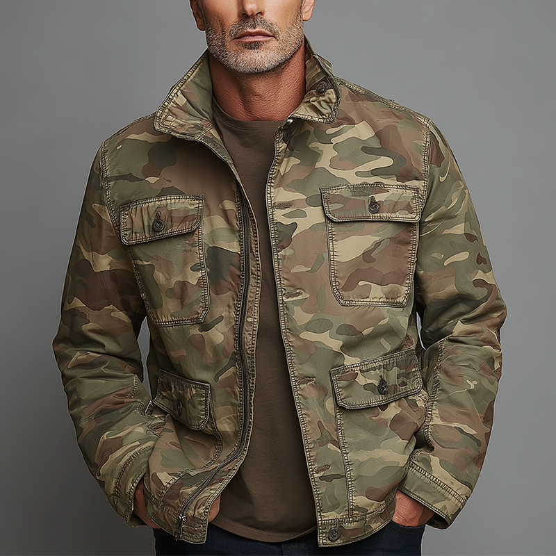 Men's Vintage Washed Camouflage Jacket MTA0555H1P