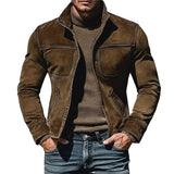 Men's Suede Stand Collar Jacket 67773897U