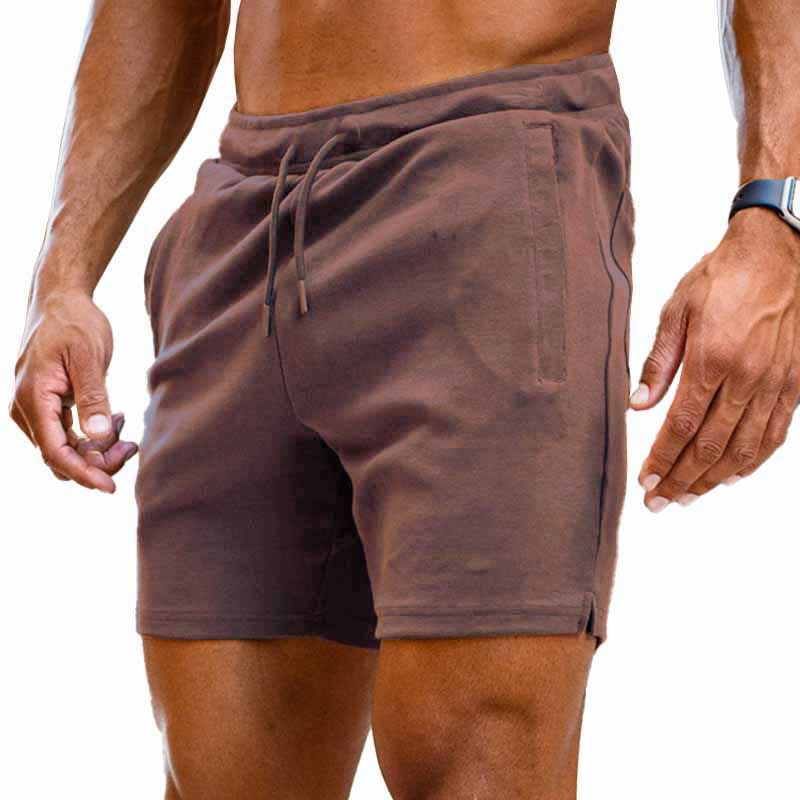 Men's Casual Solid Color Sports Straight Cotton Shorts 36794157M