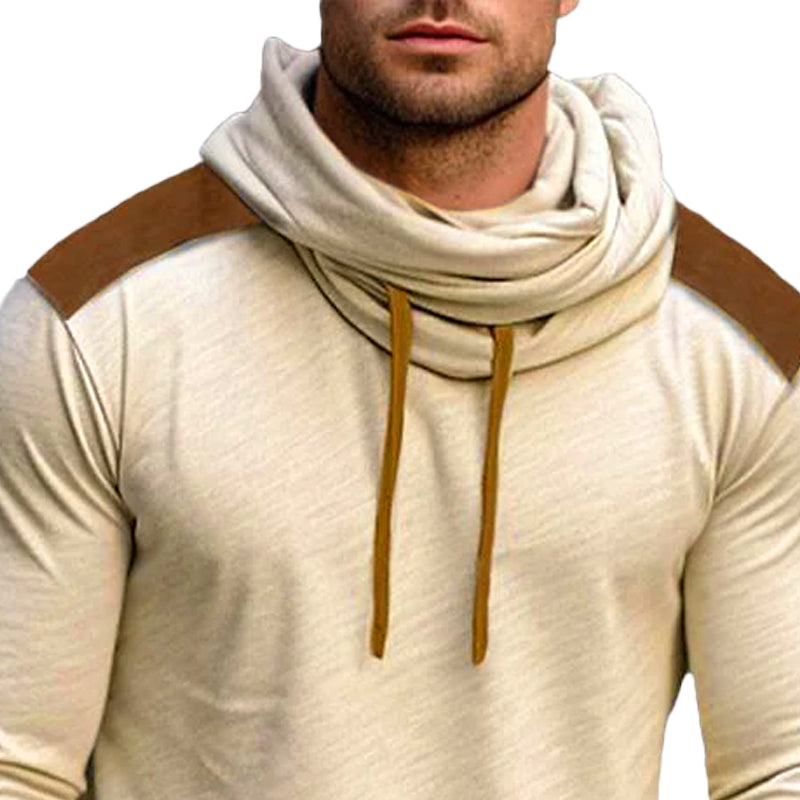 Men's Casual Color Block Pile Collar Long Sleeve T-Shirt 55323081X