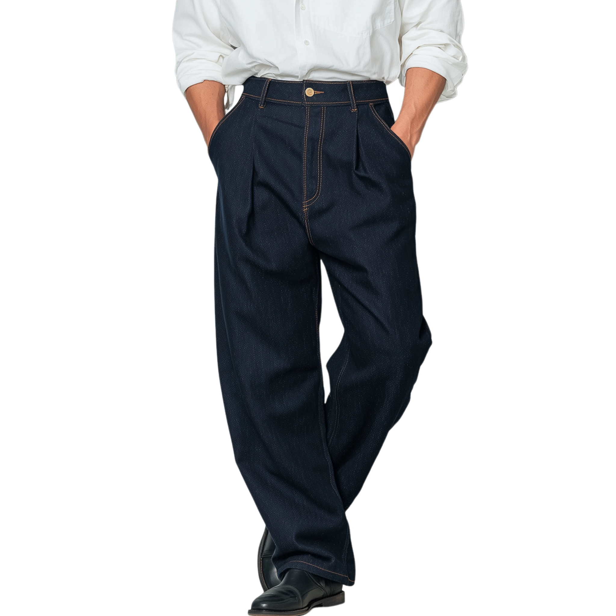 Men's Casual And Business Retro Blue Jeans MTA2964J7K