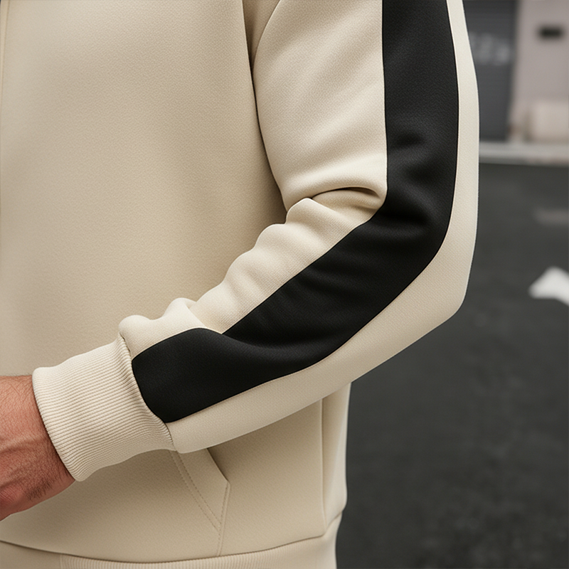 Men's Winter Retro Color-blocked Cotton Blend Hooded Cardigan MTA3056J0P