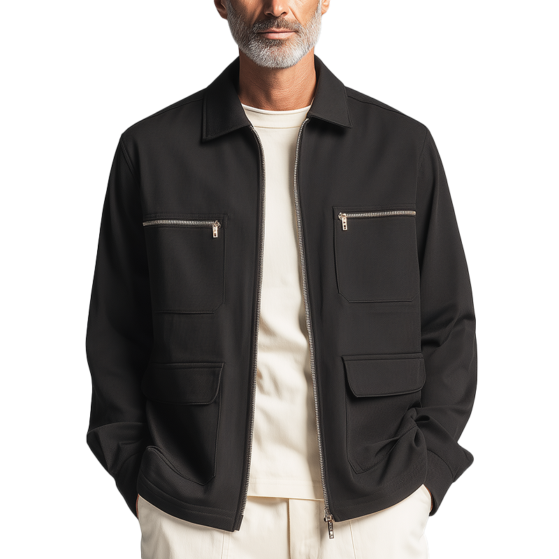 Men's Simple Solid Color Cotton And Linen Jacket MTA0716H8P