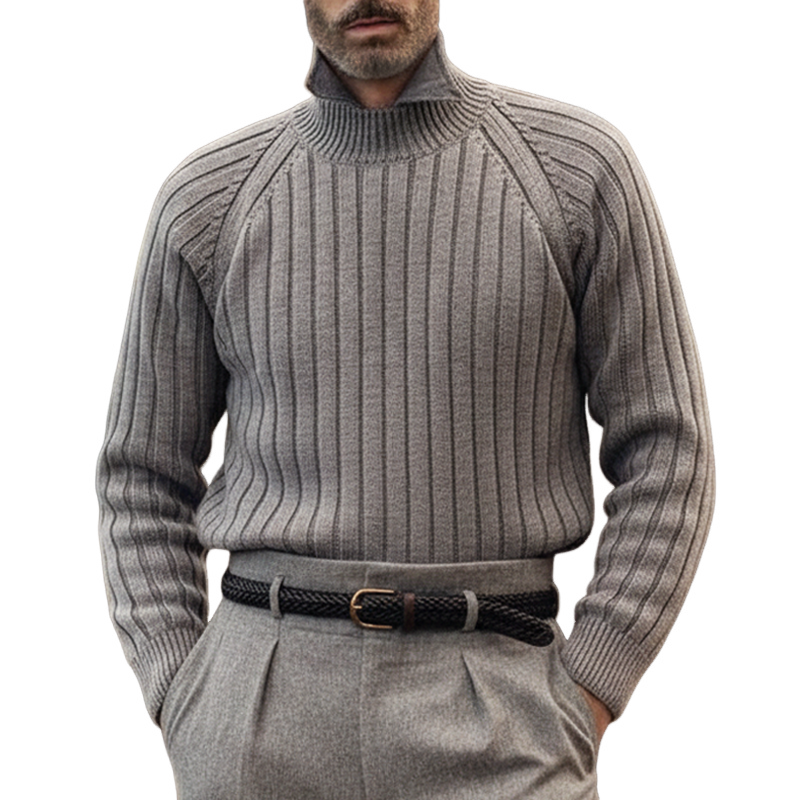 Men's Classic Crew Neck Striped Pullover Sweater MTA1034J1U