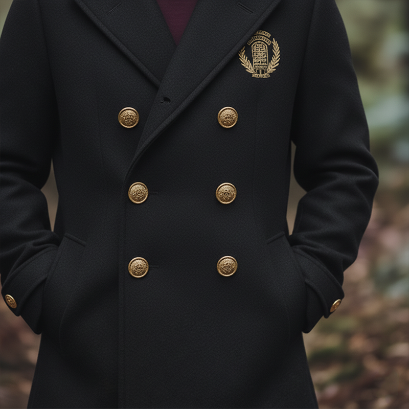 Men's Winter Retro Embroidered Double-breasted Coat MTA1723K4P