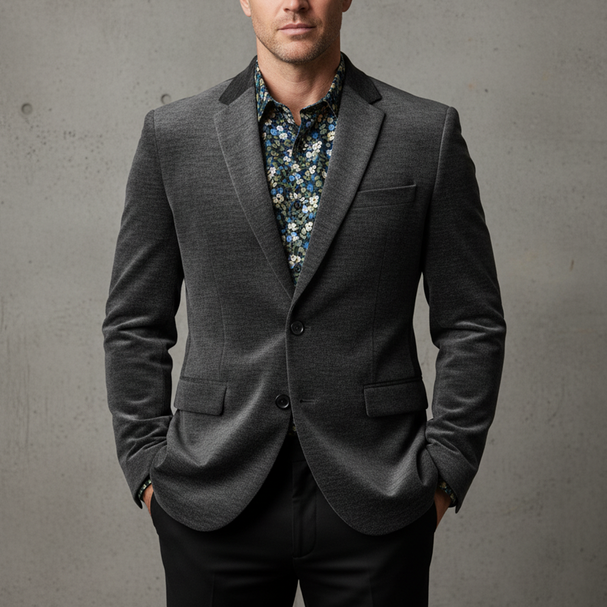 Men's Classic Light Business Chenille Blend Single-breasted Blazer MTA2231I4K