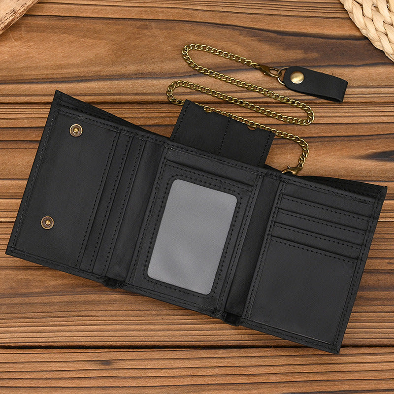 Men's Vintage Trifold Casual Genuine Leather Wallet 84024666X