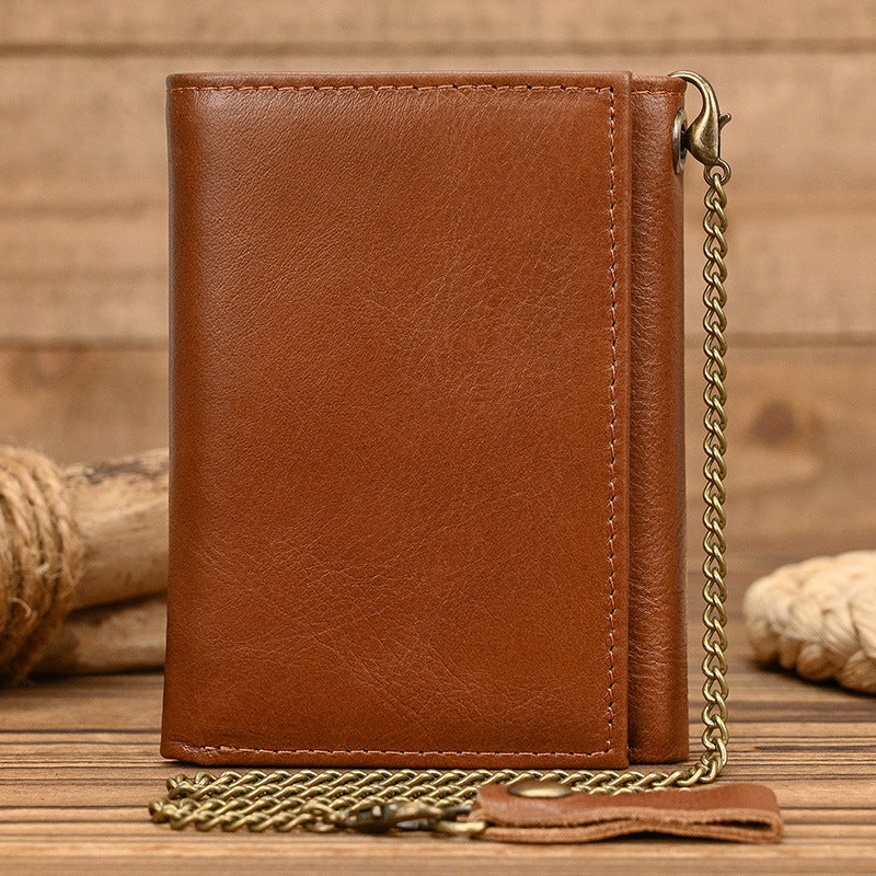 Men's Vintage Trifold Casual Genuine Leather Wallet 84024666X