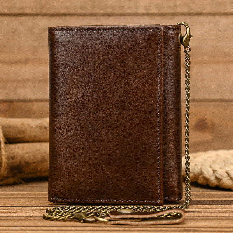 Men's Vintage Trifold Casual Genuine Leather Wallet 84024666X