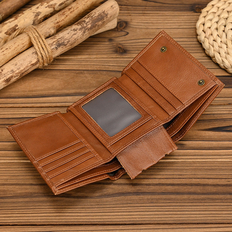 Men's Vintage Trifold Casual Genuine Leather Wallet 84024666X