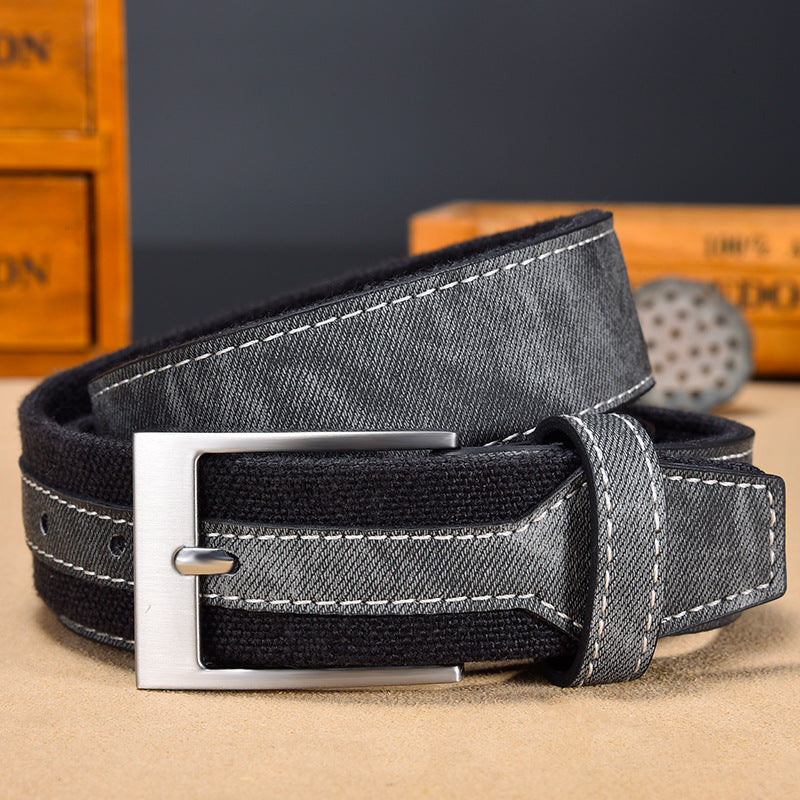 Men's Versatile Vintage Canvas Patchwork Belt 02184205U