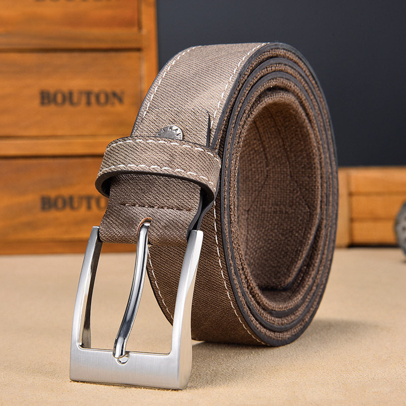 Men's Versatile Vintage Canvas Patchwork Belt 02184205U