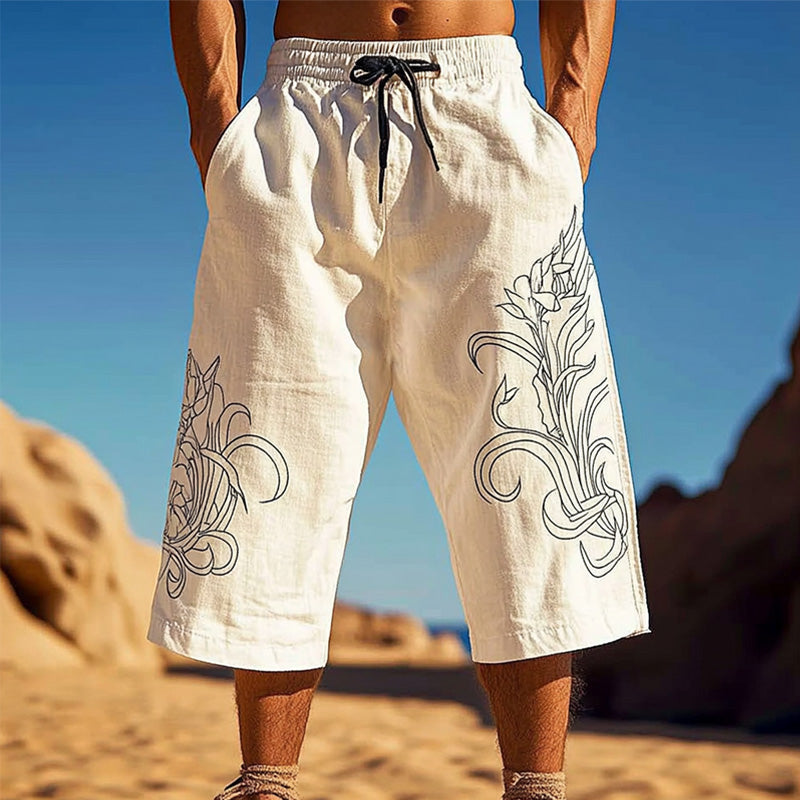 Men's Casual Simple Printed Mid-length Trousers MTA1454C2P