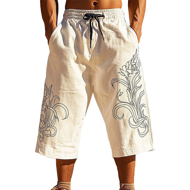 Men's Casual Simple Printed Mid-length Trousers MTA1454C2P