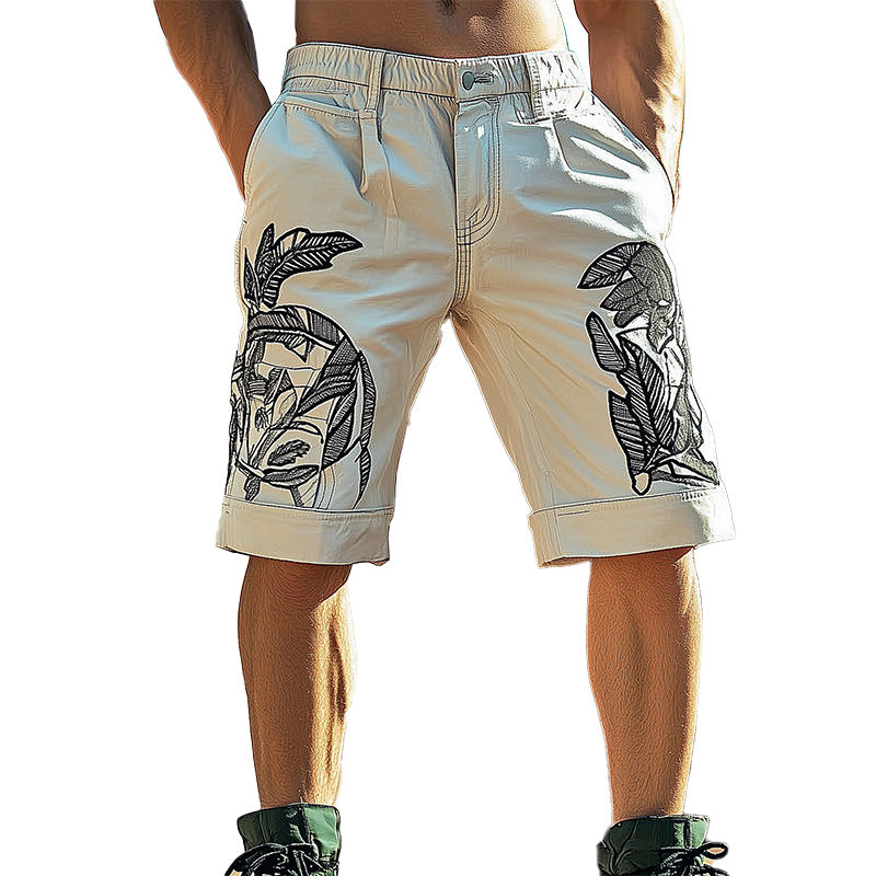 Men's Embroidered Blended Casual Shorts MTA1714C7P