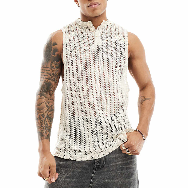 Men's Beach Knit Pullover Sleeveless Tank Top MTA1715C6X