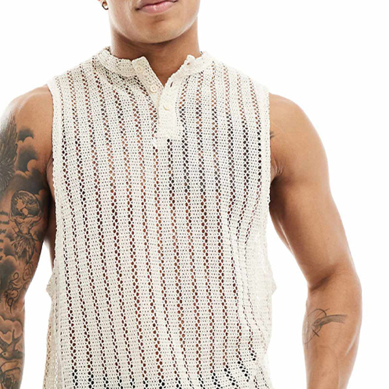 Men's Beach Knit Pullover Sleeveless Tank Top MTA1715C6X