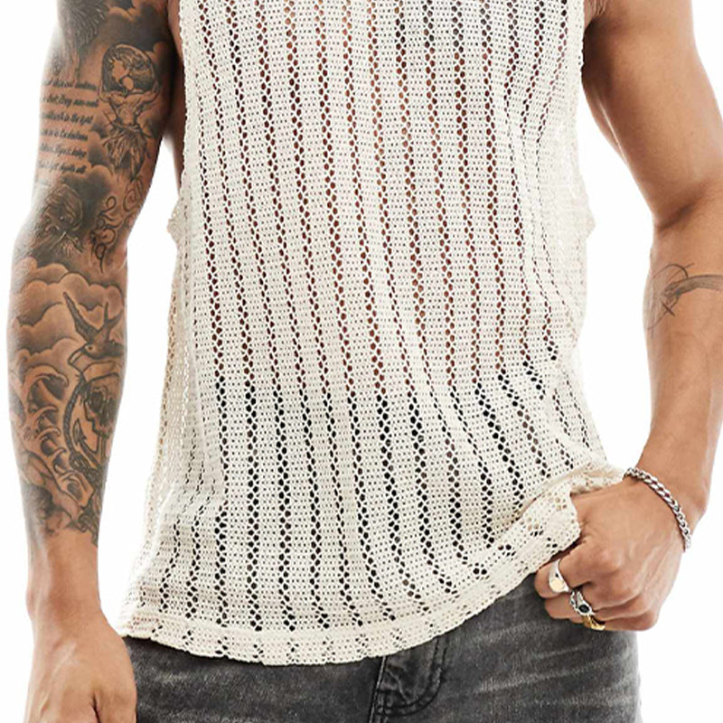 Men's Beach Knit Pullover Sleeveless Tank Top MTA1715C6X